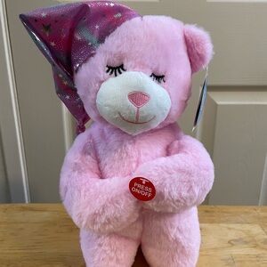 Pink Plush Teddy Bear with Starry Hat